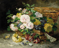 Roses in a basket - Eugene Henri Cauchois