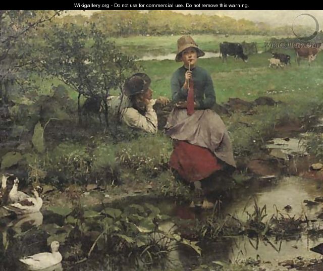 Aux bords du ruisseau romance by a brook - Evariste Carpentier