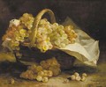 Grapes in a wicker basket - Eugene Henri Cauchois