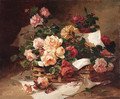 A basket of roses - Eugene Henri Cauchois