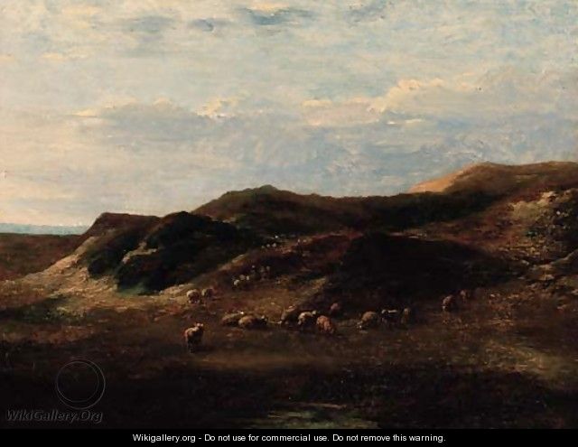 Sheep in a dune landscape - Eugène Verboeckhoven