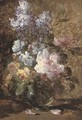 Summer blooms in a glass vase - Eugene Petit
