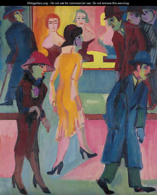 Strassenbild vor dem Friseurladen - Ernst Ludwig Kirchner