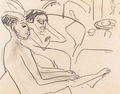 Sitzendes Paar (Milli und ihr Freund) - Ernst Ludwig Kirchner