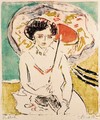 Dodo mit japanischem Schirm - Ernst Ludwig Kirchner