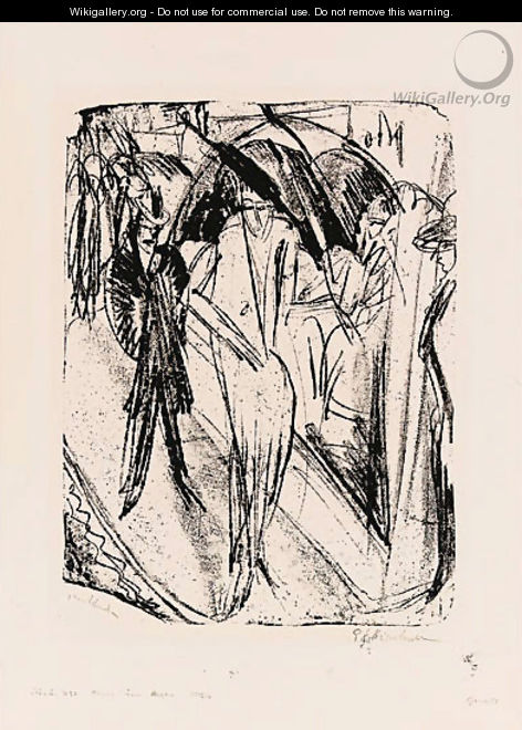 Dame im Regen - Ernst Ludwig Kirchner