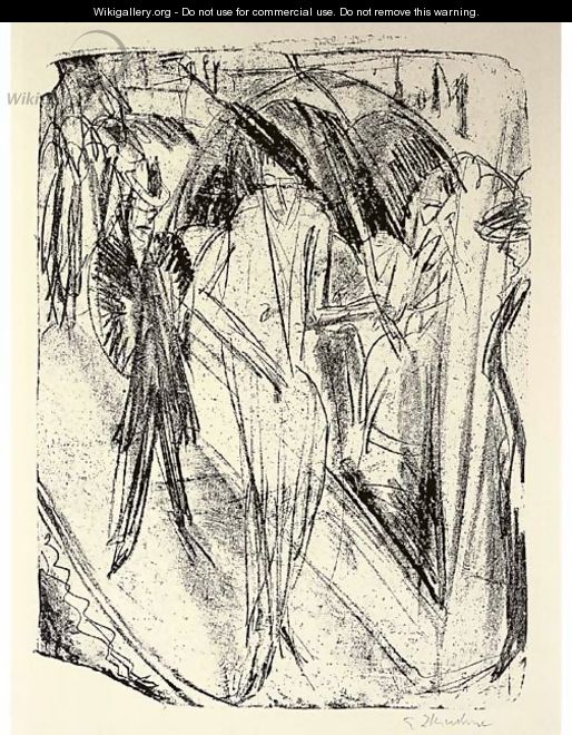 Dame im Regen (Dube L 248) - Ernst Ludwig Kirchner