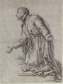 A kneeling monk in profile to the left, for Saint Francois Regis - Etienne Parrocel