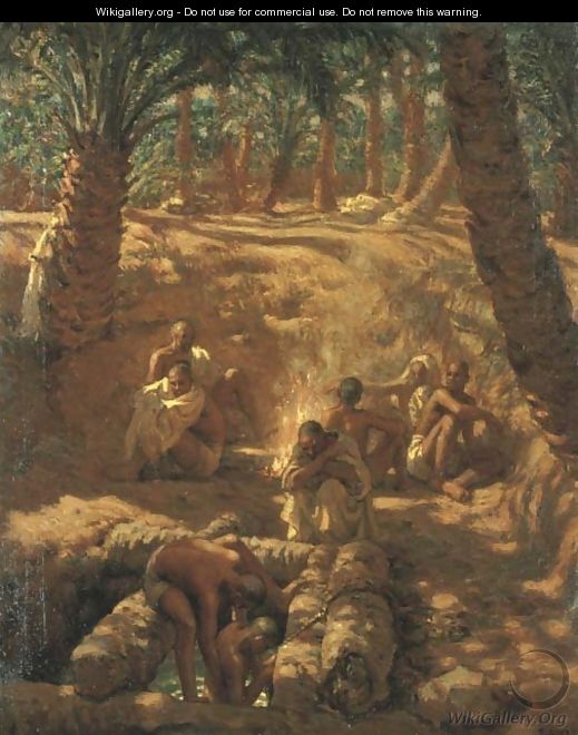 Berbers at an Oasis Well - Alphonse Etienne Dinet