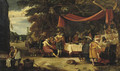 An elegant company in a garden - Esaias Van De Velde