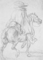A man on a horse seen from behind - Esaias Van De Velde