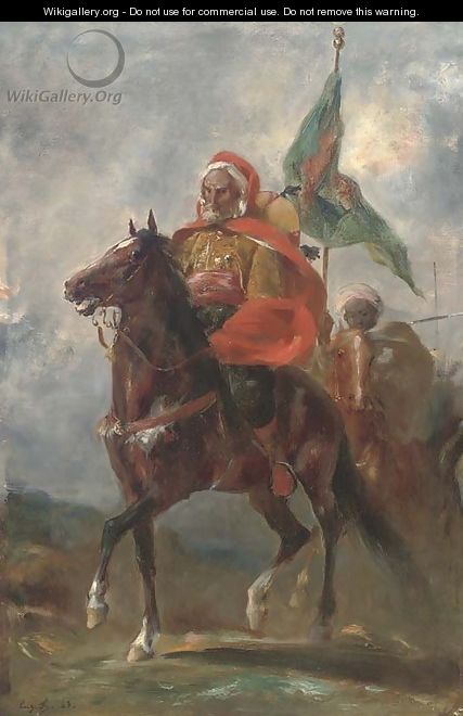 An Orientalist chieftain on horseback - Eugene Fromentin