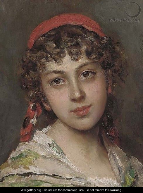 Portrait of a young girl - Eugene de Blaas