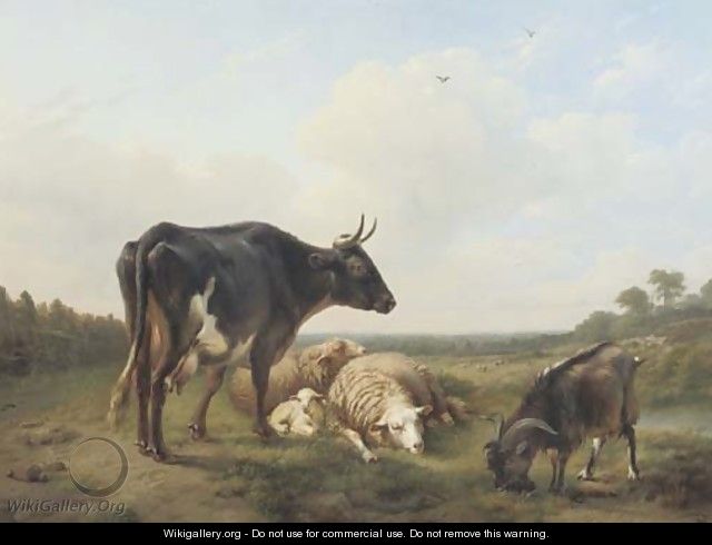 Cattle in a meadow - Eugène Verboeckhoven
