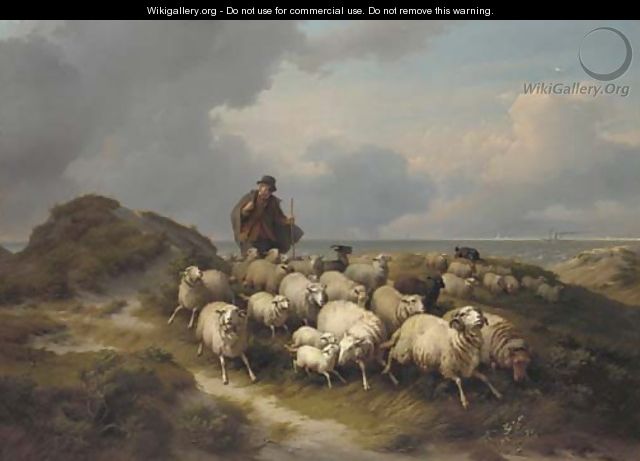 Un berger et son troupeau - Eugène Verboeckhoven