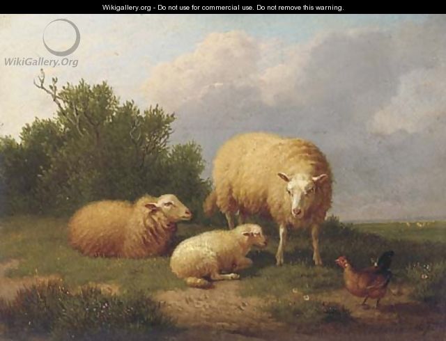 Sheep in a meadow 2 - Eugène Verboeckhoven