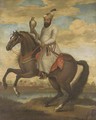 Equestrian portrait of an Indian nobleman - English School