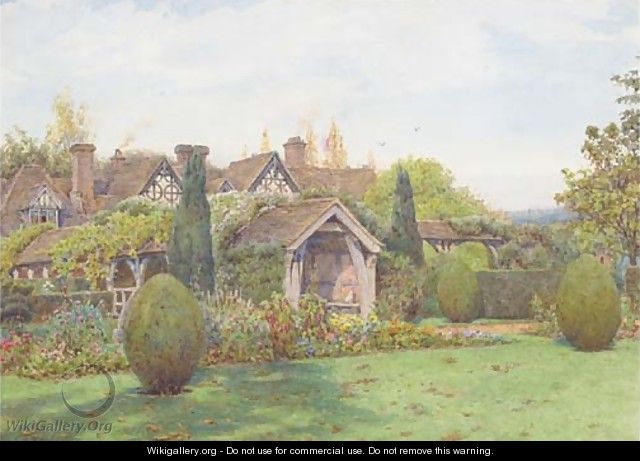 The gardens at Great Tangley Manor, near Guildford, Surrey - Ernest Arthur Rowe