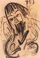 Frau mit Katze - Ernst Ludwig Kirchner