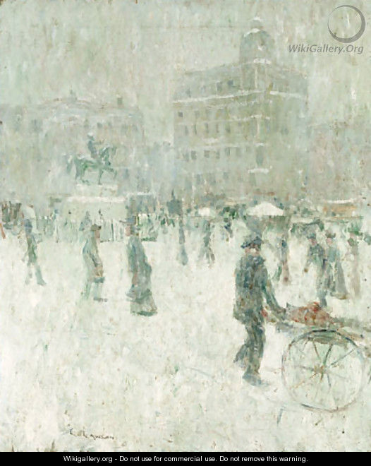 Union Square, New York in Winter - Ernest Lawson