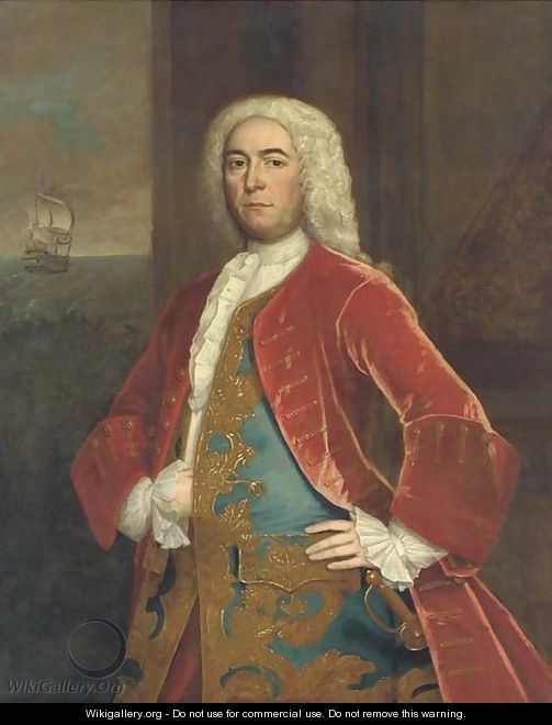 Portrait of a naval officer - English School