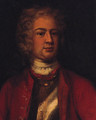 Portrait of a Gentleman, head and shoulders, wearing a breastplate with a red tunic - English School