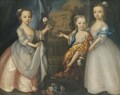 Group portrait of three children of William Meachin - English School