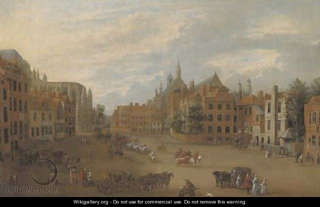 View of Old Palace Yard, Westminster, with the east end of Westminster Abbey with the chapel of King Henry VII to the left - English School