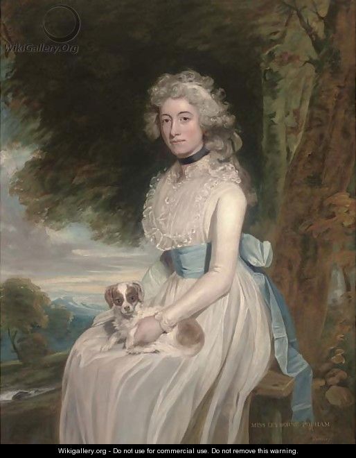 Portrait of a lady, traditionally identified as Miss Leyborne Popham - English School