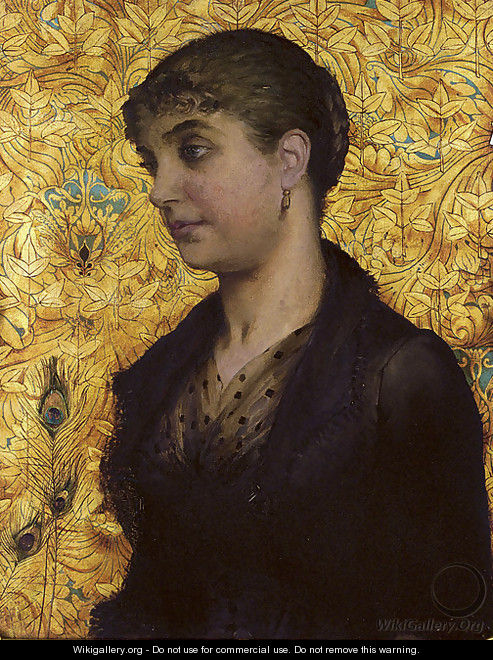Portrait of a lady, bust-length, in a black dress - English School