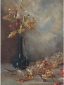 Rosehips in a vase - English School