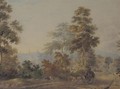 Resting at the roadside with the spires of Oxford beyond - English School