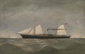 The steamer Eagle under sail and steam - English School