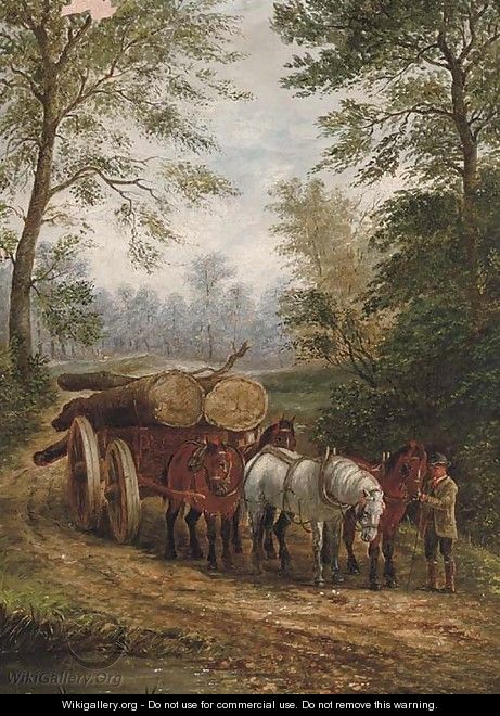 Readying the logging cart - English School