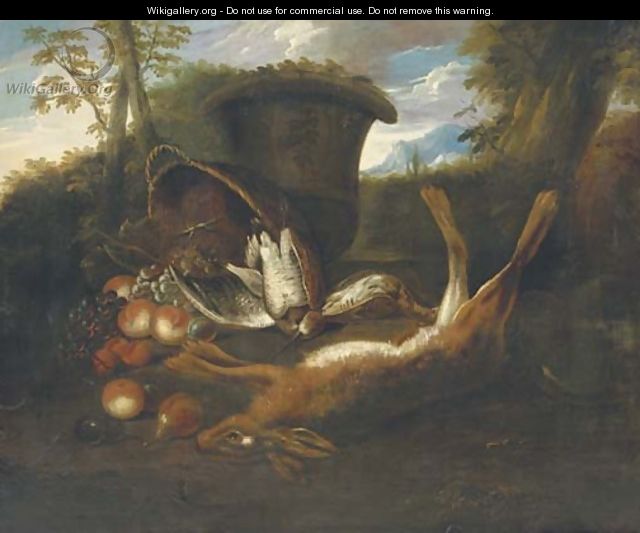 A hunting still life with a hare - (after) Jan Weenix