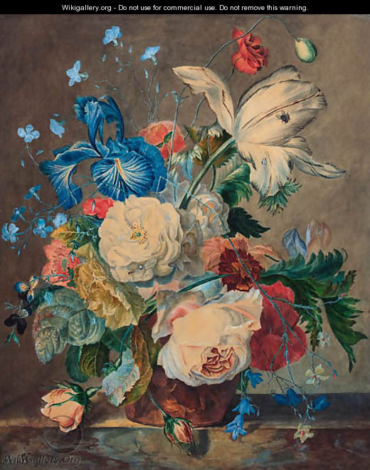 A still life of flowers - (after) Huysum, Jan van
