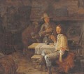 A gentleman drinking in a country inn - (after) Jan Steen