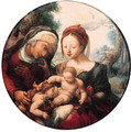 The Madonna and Child adored by Saint Elisabeth and the Infant Saint John the Baptist in a landscape - (after) Jan Sanders Van Hemessen
