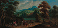 A hunting party in an extensive river landscape - (after) Jan Wyck
