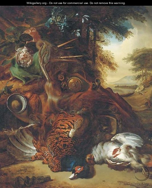 A hunting still life with a partridge - (after) Jan Weenix