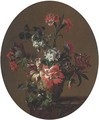Carnations, parrot tulips, poppies, morning glory and other flowers - (after) Jean-Baptiste Monnoyer