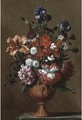 Irises, a tulip, a rose, jasmine and other flowers - (after) Jean Baptiste Belin De Fontenay