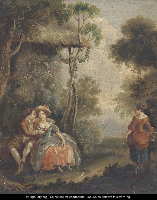 An amorous couple in a landscape - (after) Watteau, Jean Antoine