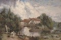 Flatford Mill with a figure on a white horse in the foreground - (after) Constable, John