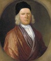 Portrait of Rev. Thomas Tooke (d.1721), bust-length, in a brown coat, white stock and black cap, feigned oval - (attr.to) Closterman, Johann
