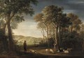 A wooded landscape with shepherds with their flocks in a clearing - (after) Jacob Van Der Croos