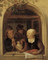 Three figures at a casement - (after) Jacob Toorenvliet
