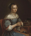 Portrait of a young woman - (after) Jacob Toorenvliet