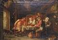 A satyr and peasants feasting - (after) Jacob Jordaens