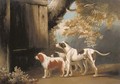 Three sporting dogs waiting for master - (after) James Barenger